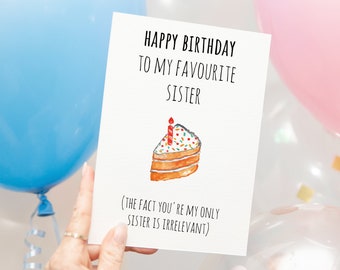 Tarjeta de cumpleaños DESCARGA INSTANTÁNEA para hermana