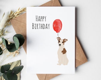 Dog Birthday Cards PRINTABLE DOWNLOAD, Jack Russell Terrier Gift