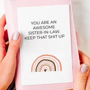 Carte d'anniversaire amusante à télécharger pour belle-soeur