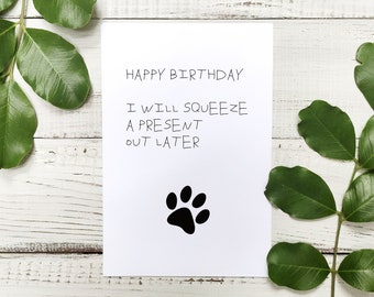 Birthday card from dog, DIGITAL DOWNLOAD, Printable card for husband boyfriend her him,Funny birthday card, Dog lover gifts, Dog mom dad