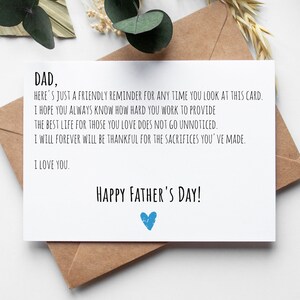 Tarjeta del Día del Padre para papá imprimible de esposa, niños, hijos, hijo e hija, regalo para papá, descarga digital instantánea para esposo con sobre