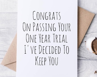 TÉLÉCHARGEMENT NUMÉRIQUE de carte d'anniversaire de 1 an pour lui elle