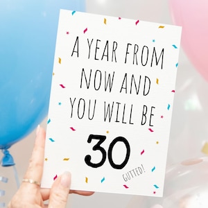 Cartão de aniversário de 29 anos PARA IMPRIMIR, Rude Funny Instant Digital PDF para download