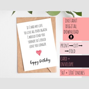 Cartão de aniversário PARA IMPRIMIR E BAIXAR para marido e mulher, ele e ela, 60º, 21º, 85º, 58º, 89º, 33º, 99º, 29º, 21º, 90º, 60º, 15º, download digital instantâneo em PDF