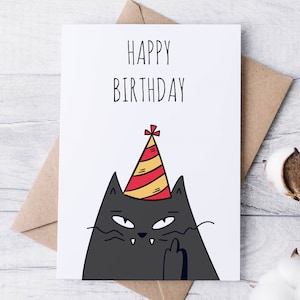 Funny Birthday Card DIGITAL DOWNLOAD Cat