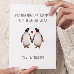 Tarjeta de aniversario IMPRIMIBLE DESCARGAR para Él Su Novio Novia Esposa Esposo, 34º 6º 23º 7º 9º 3º 6º 8º Sexto Citas Pingüinos