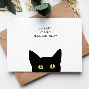 Carte d'anniversaire chat à télécharger