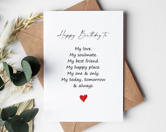 Husband Birthday Card PRINTABLE DOWNLOAD