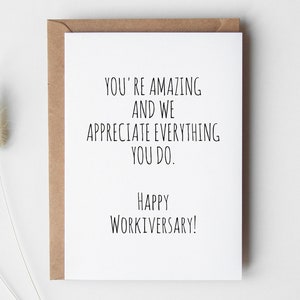 TÉLÉCHARGEMENT IMPRIMABLE Workiversary, Work Bestie Card