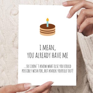 Tarjeta de cumpleaños IMPRIMIBLE para él, tarjeta de cumpleaños divertida para esposo o novio, tarjeta de DESCARGA DIGITAL para papá, tarjeta de pareja atrevida, aniversario
