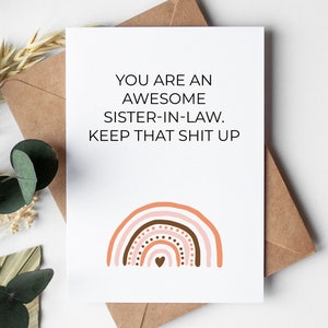 Carte d'anniversaire amusante à télécharger pour belle-soeur