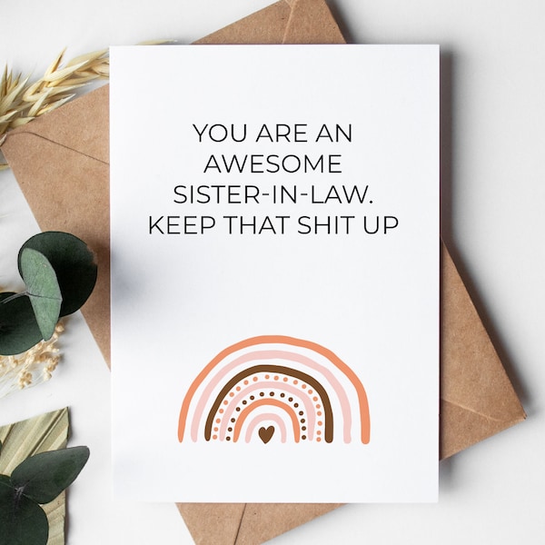 Funny Birthday Card PRINTABLE DOWNLOAD for Sister In Law