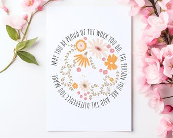 Carte florale de fête des mères, téléchargement imprimable (téléchargement instantané)