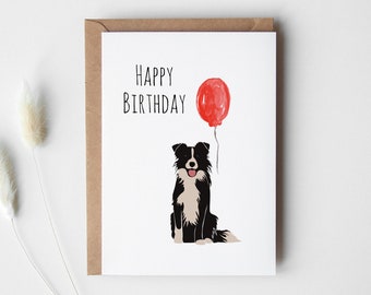Border Collie Gifts, Birthday Cards PRINTABLE DOWNLOAD