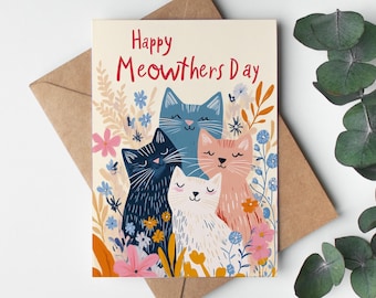 Cartes de fête des mères chats à télécharger