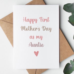 Aunt 1st Mothers Day Cards PRINTABLE DOWNLOAD - Etsy