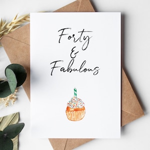 40.Geburtstag Karte zum Ausdrucken