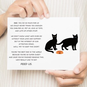 Carte de papa drôle de chat, carte de fête des pères imprimable, bébé fourrure, cadeau pour papa, téléchargement numérique de carte de femme avec enveloppe Impressions PDF instantanées