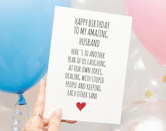 Tarjeta de cumpleaños del marido DESCARGA IMPRIMIBLE para él