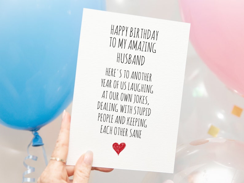 Husband Birthday Card PRINTABLE DOWNLOAD for Him image 1