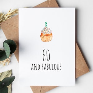 Cartão de aniversário de 60 anos para impressão para ela