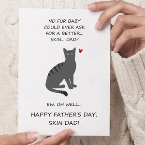 Katze Papa Karte, Vatertagskarte druckbare, Pelz Baby, Geschenk für Papa, digitaler Download lustig von Frau Karte mit Umschlag Sofort PDF Drucke