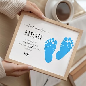 First Day of Daycare 2025 PRINTABLE, Footprint Art Project, Instant Digital Download, Downloadable