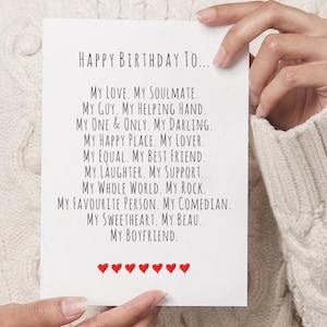 Tarjeta de cumpleaños para novio, novia, pareja DESCARGA DIGITAL