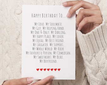 Birthday Card for Boyfriend Girlfriend Partner DIGITAL DOWNLOAD