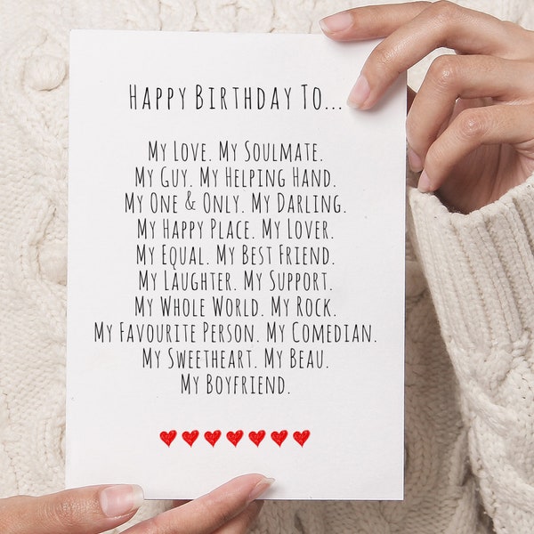 Birthday Card for Boyfriend Girlfriend Partner DIGITAL DOWNLOAD