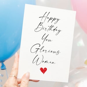 Cartão de aniversário para download para sua namorada, esposa, filha adulta, mãe, cartão de feliz aniversário para impressão instantânea, download digital, romântico