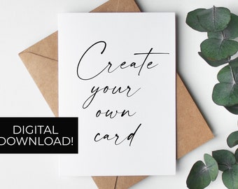 Carte d'anniversaire personnalisée, créez votre propre image imprimable, téléchargement numérique instantané personnalisé