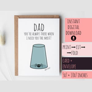 Carte de fête des pères pour papa imprimable, cadeau pour grand-père, 1er premier papa drôle de fille adulte fils femme enveloppe téléchargement numérique
