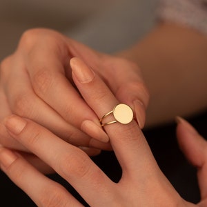 14K Solid Gold Double Band Circle Ring - Gold Geometric Ring -  14K Gold Jewellery - Dainty Ring - Gift for Her - 14K Gold Gifts