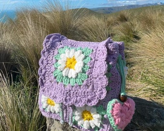 Flower purple backpack