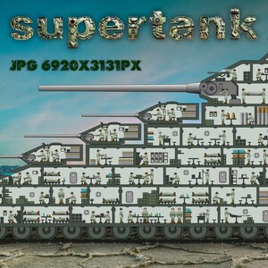 Supertank. Multi-story Fantasy Tank in Minimalist Style.. 1 JPG Image ...