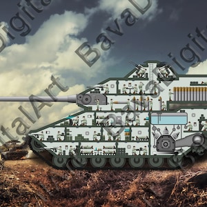 Supertank. Multi-story Fantasy Tank in Minimalist Style.. 1 JPG Image ...