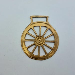 Wagenrad, Pferdemedaillon, Sammlerstück, Messingdekor, Messingwanddekor, Metallwaren, made in england 5
