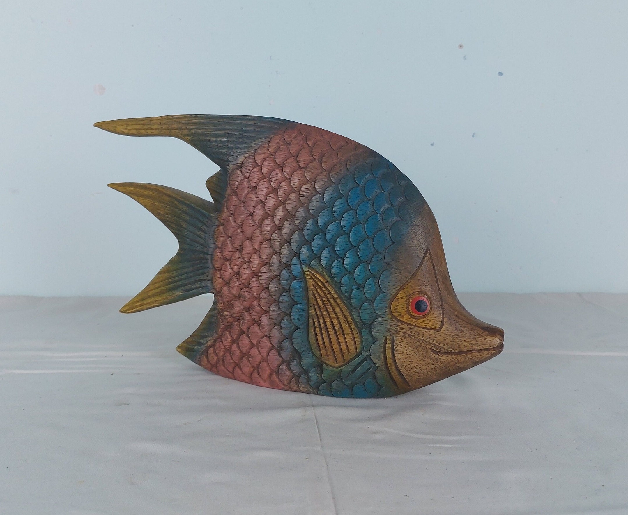 Indonesian Mini Fish Handcarved & Handpainted Wood 