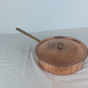 Copper pan, culinox pan,  vintage pan, Switzerland pan, kitchen decor, unique, cool, gift idea, shabby kitchen, copper pot, lid, swiss made