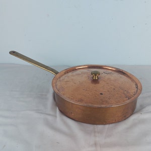 Copper pan, culinox pan, vintage pan, Switzerland pan, kitchen decor, unique, cool, gift idea, shabby kitchen, copper pot, lid, swiss made