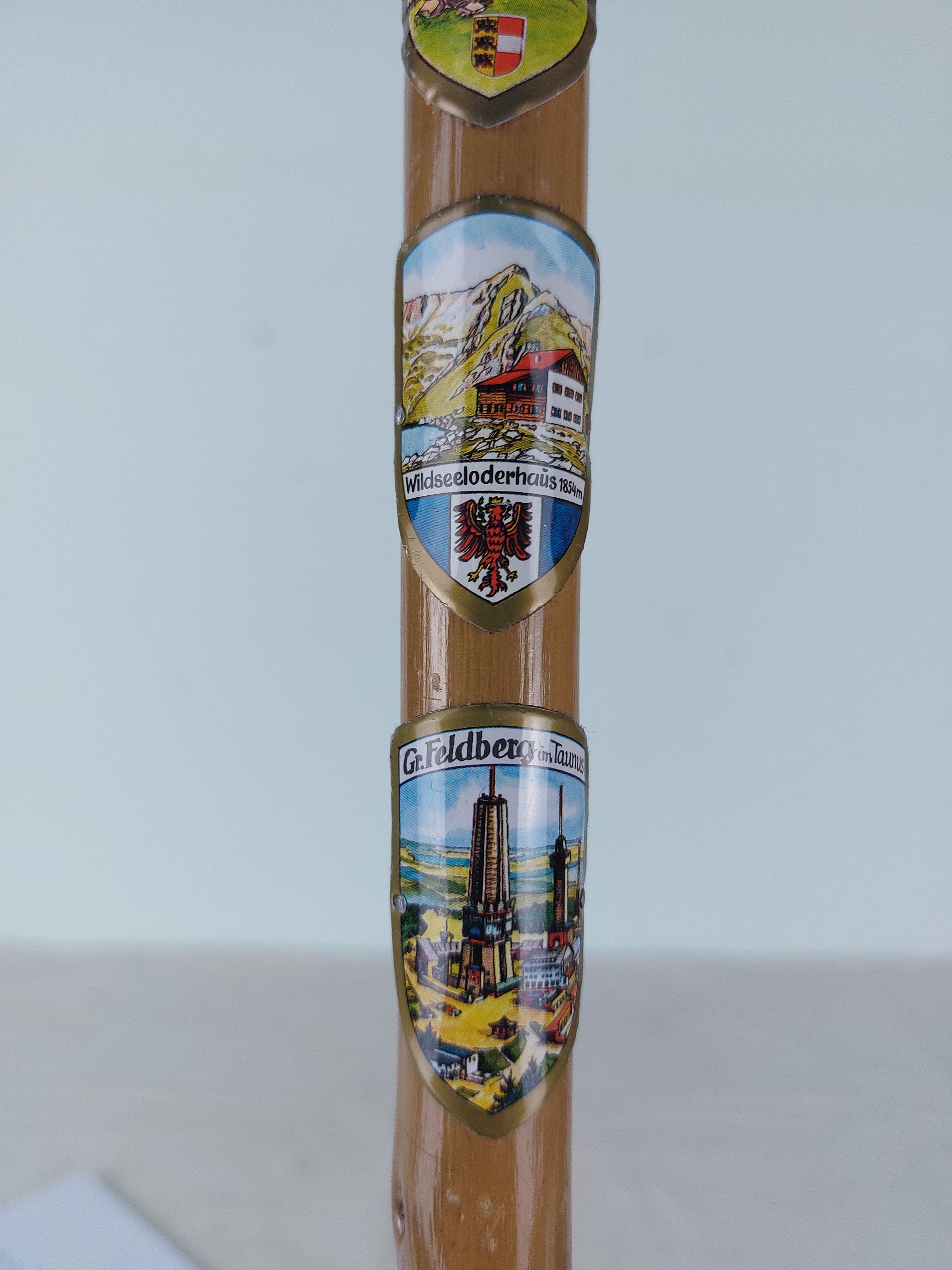 7 Emblem Cane, Vintage Walking Sticks, Retro Cane, Vintage Cane ...