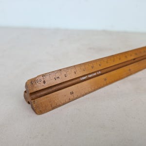 Righello in legno vintage, righello da collezione, vecchio righello, righello vintage, regalo, idea regalo, da collezione