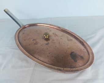 フランス製銅製調理器具 魚焼き鍋 真鍮製楕円形 フランス製 0304259