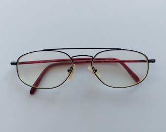 Lunettes Fielmann, fabriquées en France, lunettes, anciennes, lunettes de pilote, petit verre, lunettes aviateur, lunettes pour hommes, monture en métal, monture noire 89