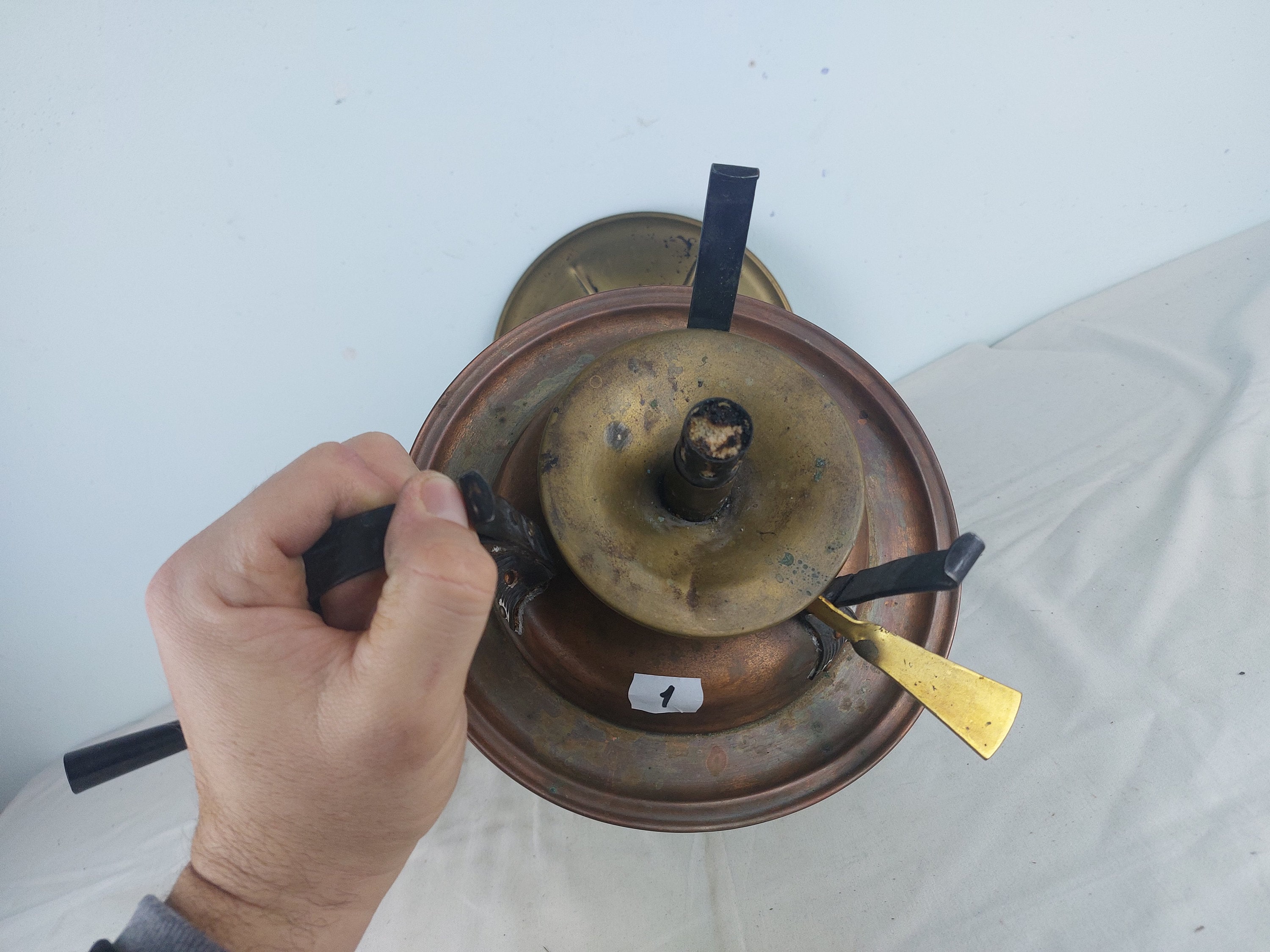 Vintage Stockli, Netstal Swiss Made Copper Ware Fondue Set