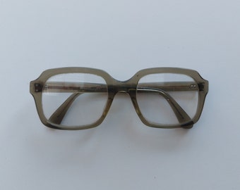 Quadratische Linse Brille, Dexter Brille, Großvater Brille, Silberrahmen, große Linse, coole Brille, Kunststoffrahmen, EBF 967 Brille 90