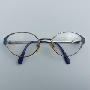 Lesebrille, Arbeitsbrille, Damenbrille, Silberrahmen, Vintage Rahmen, True Vintage Brille, Metallrahmen, blau 97