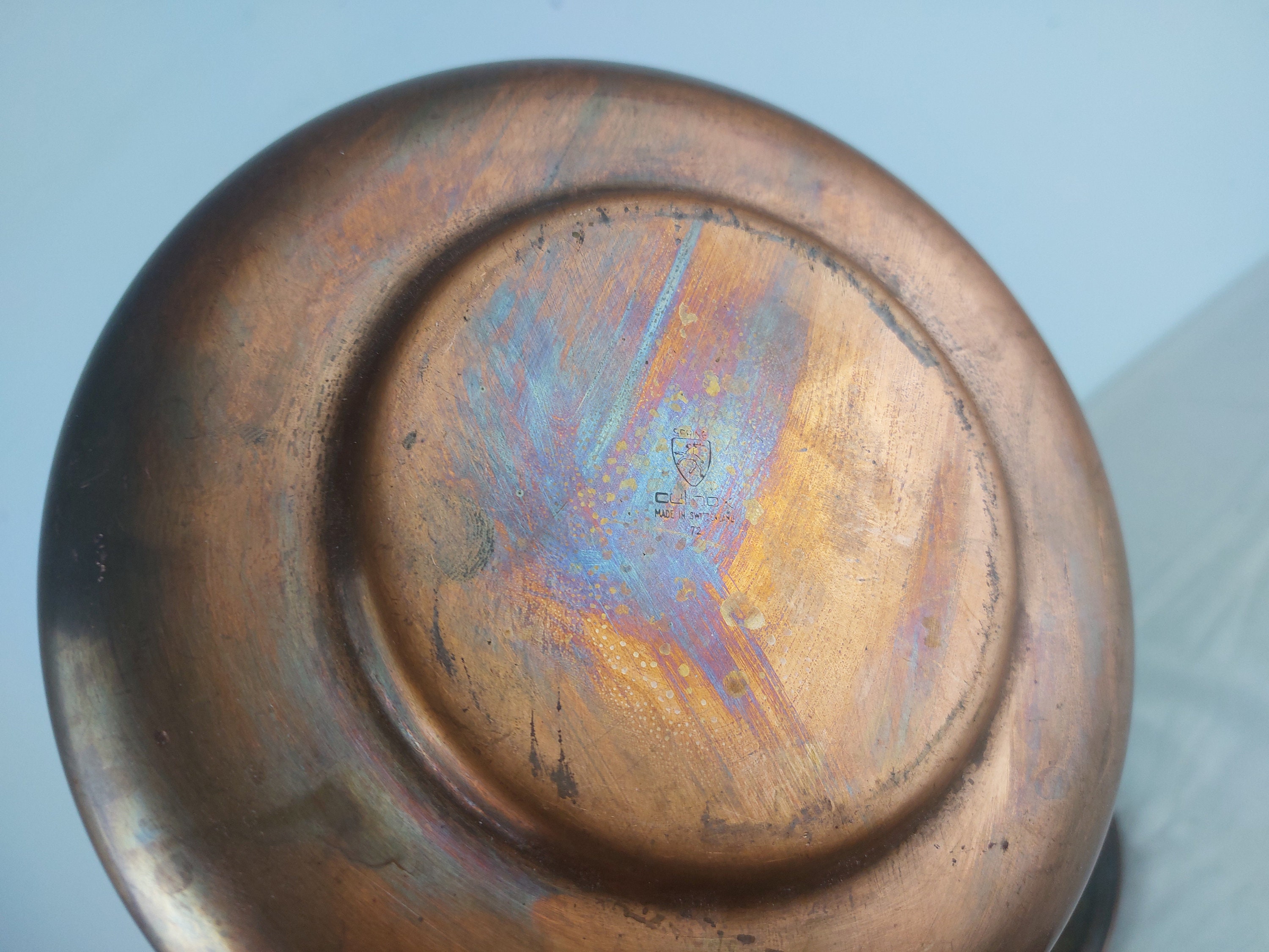 Vintage Stockli, Netstal Swiss Made Copper Ware Fondue Set