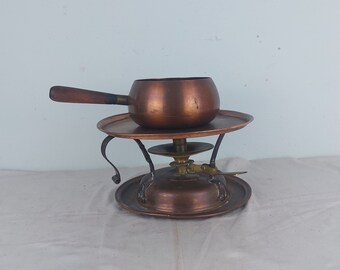 Rare! Vintage Stockli Netstal Swiss Hammered Copper Pan With Lid